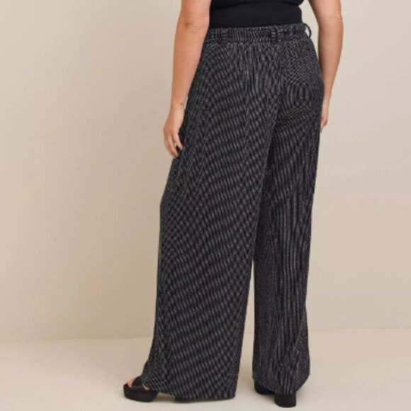Torrid Pull-On Wide Leg Stretch Lurex High-Rise Pant Glitter Stripe 2X - Picture 2 of 12